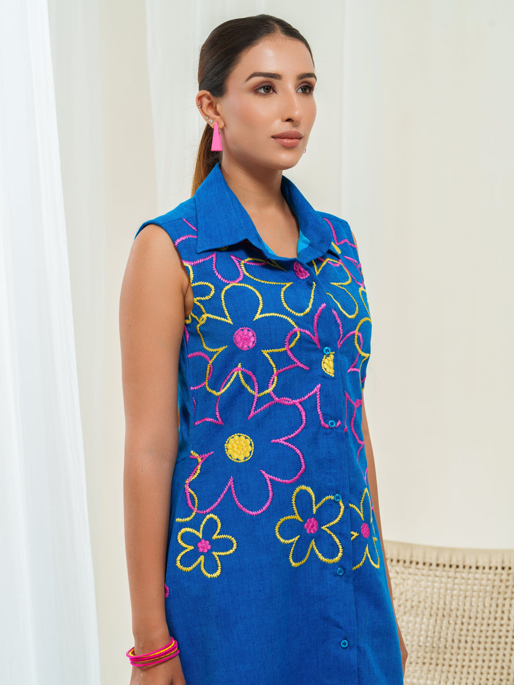 Playful threads shirt dress