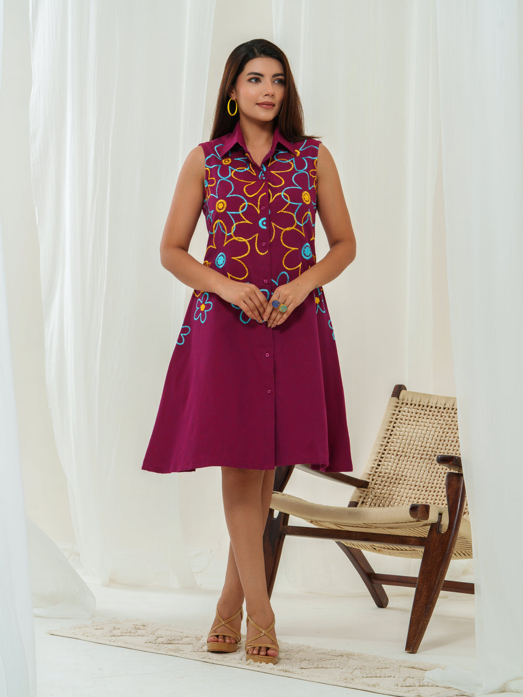 Playful threads shirt dress