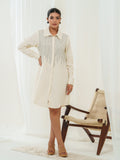 Dashed - thread line shirt dress