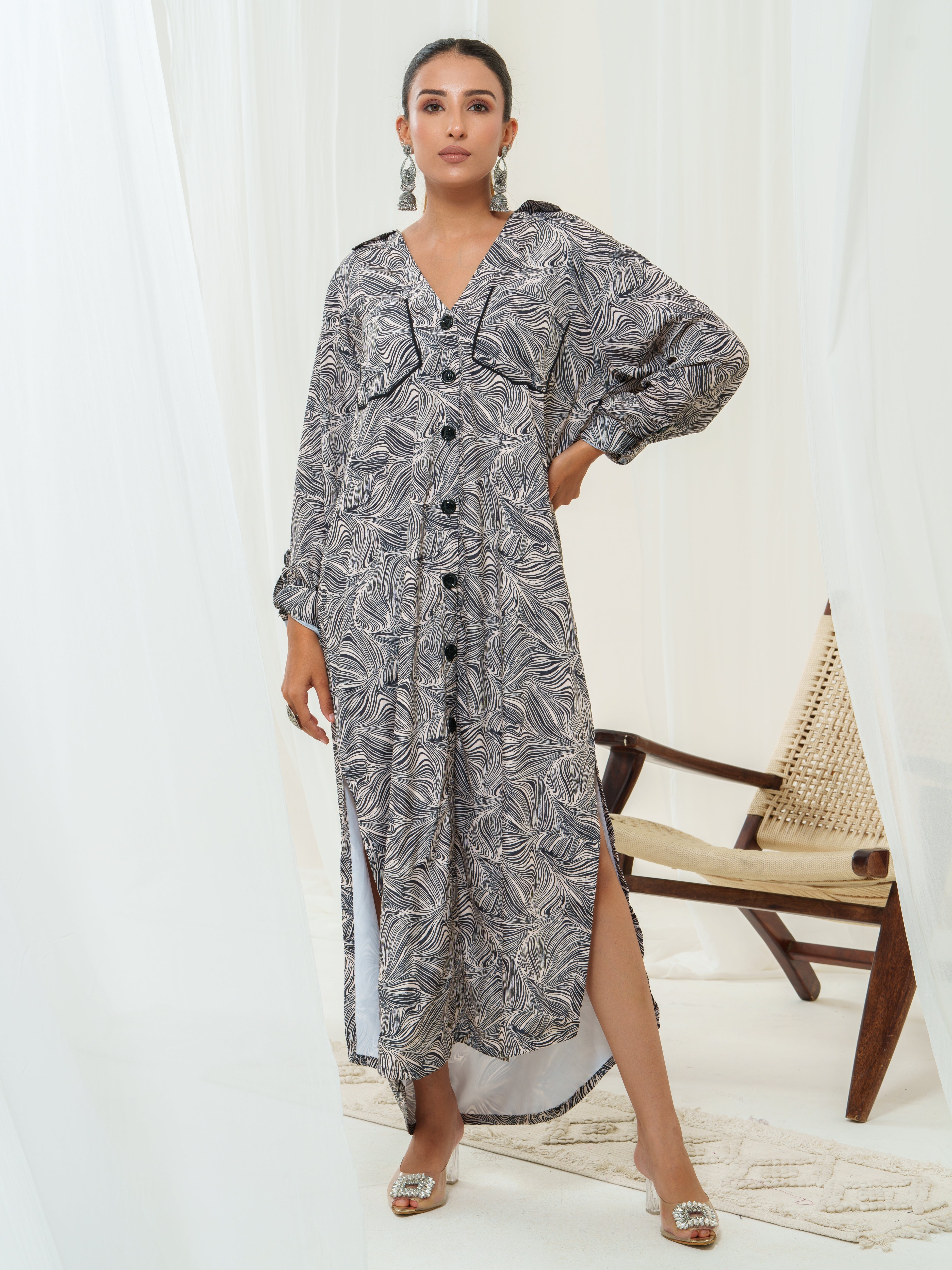 Mystic Waves Shirt Dress