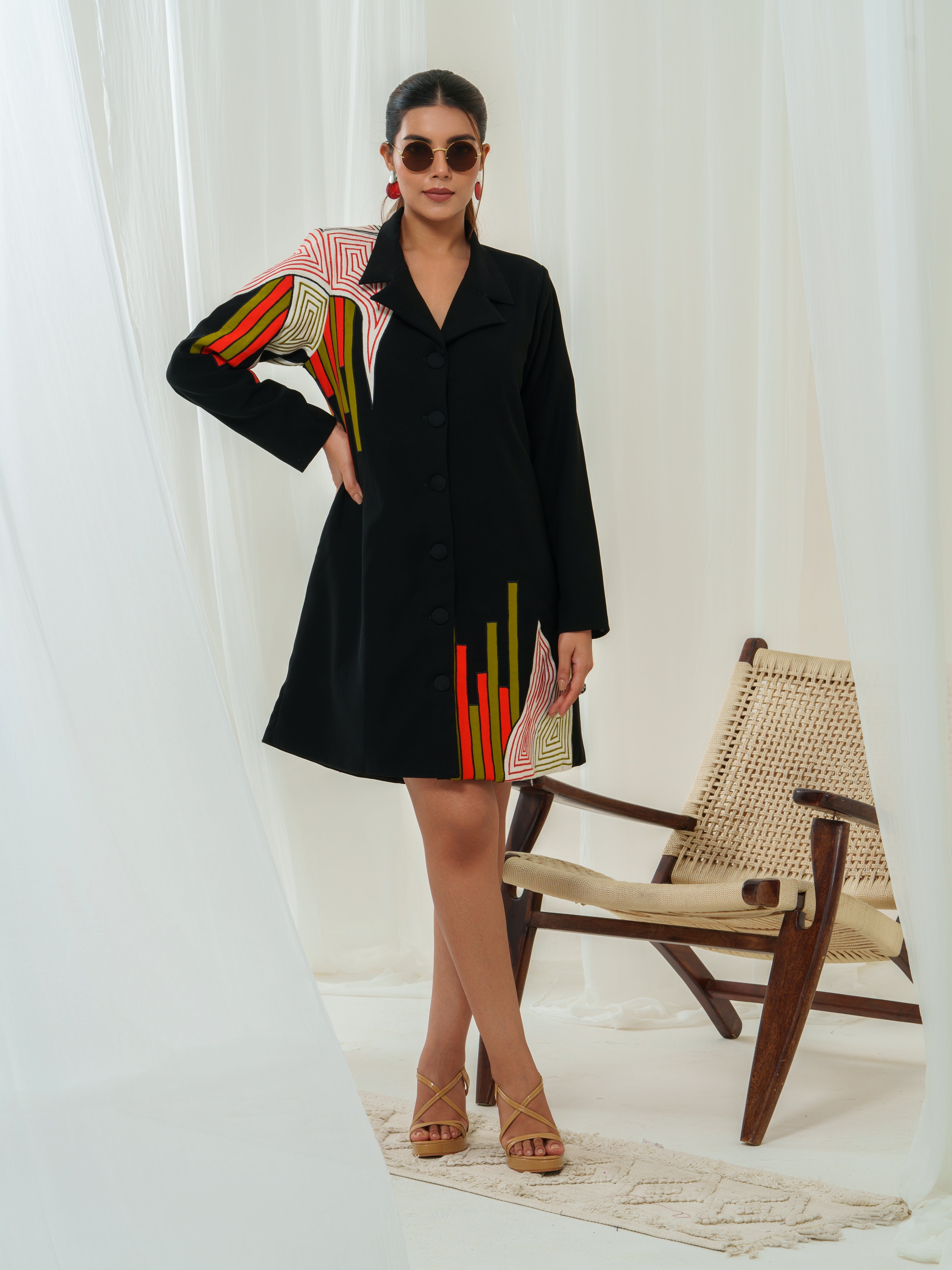 Asymmetric Blazer Dress